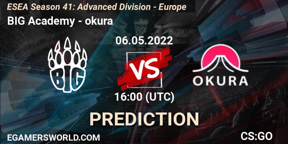 BIG Academy vs okura: Match Prediction. 06.05.2022 at 16:00, Counter-Strike (CS2), ESEA Season 41: Advanced Division - Europe