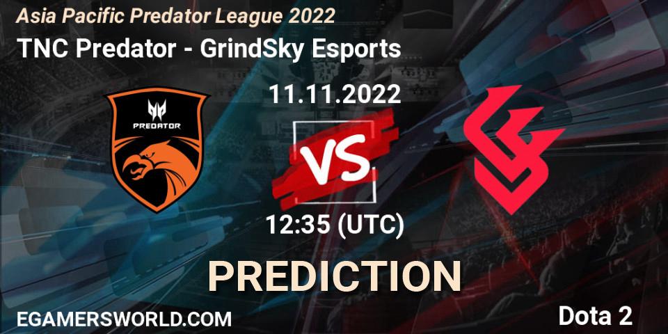 TNC Predator vs GrindSky Esports: Match Prediction. 11.11.2022 at 12:30, Dota 2, Asia Pacific Predator League 2022