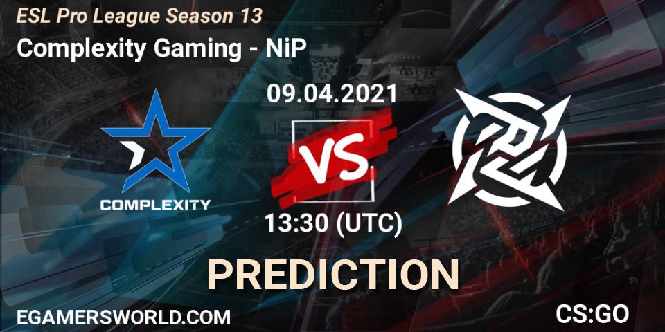Complexity Gaming vs NiP: Match Prediction. 09.04.2021 at 13:30, Counter-Strike (CS2), ESL Pro League Season 13