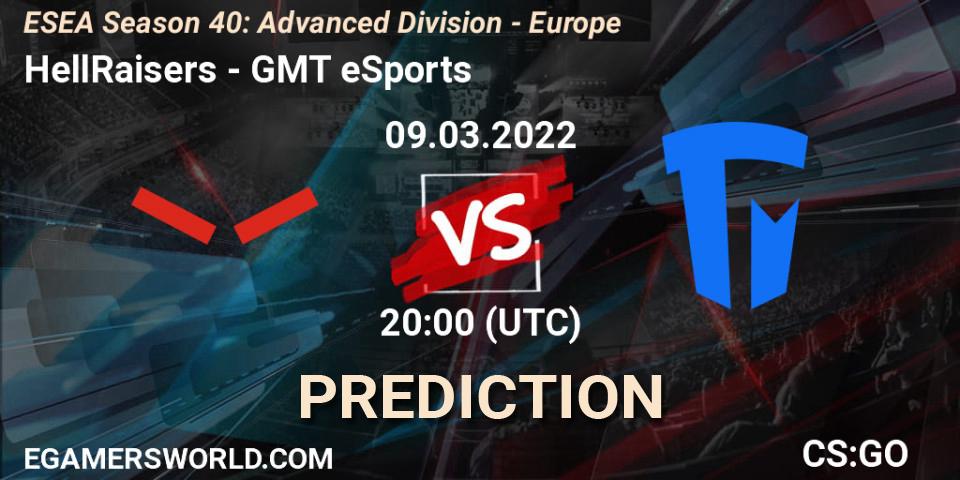 HellRaisers vs GMT eSports: Match Prediction. 09.03.22, CS2 (CS:GO), ESEA Season 40: Advanced Division - Europe