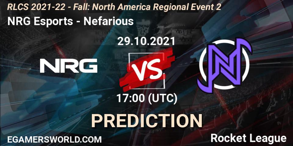 NRG Esports vs Nefarious: Match Prediction. 29.10.21, Rocket League, RLCS 2021-22 - Fall: North America Regional Event 2