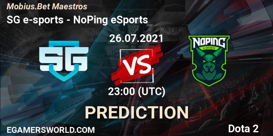 SG e-sports vs NoPing eSports: Match Prediction. 27.07.2021 at 00:23, Dota 2, Mobius.Bet Maestros