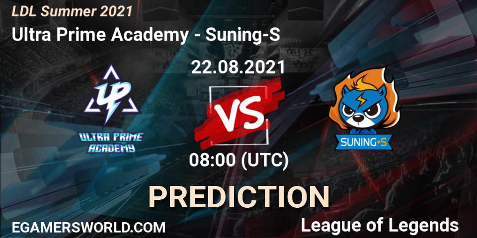 Ultra Prime Academy vs Suning-S: Match Prediction. 22.08.21, LoL, LDL Summer 2021