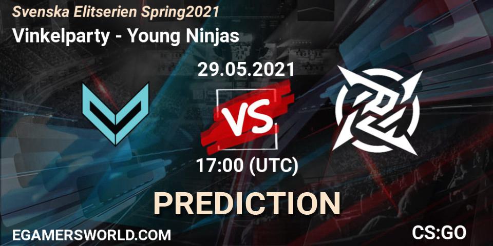 Vinkelparty vs Young Ninjas: Match Prediction. 29.05.2021 at 19:20, Counter-Strike (CS2), Svenska Elitserien Spring 2021