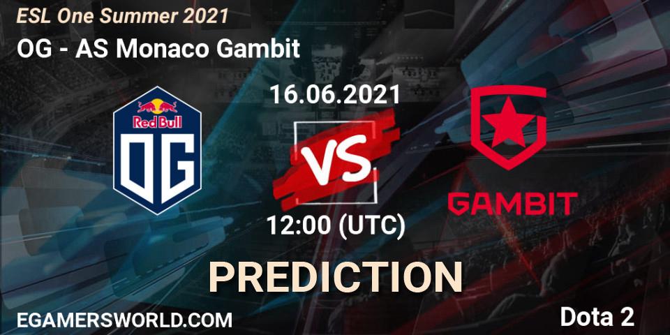 OG vs AS Monaco Gambit: Match Prediction. 16.06.21, Dota 2, ESL One Summer 2021