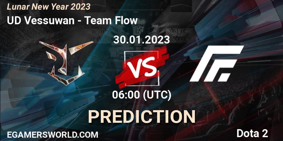 UD Vessuwan vs Team Flow: Match Prediction. 30.01.23, Dota 2, Lunar New Year 2023
