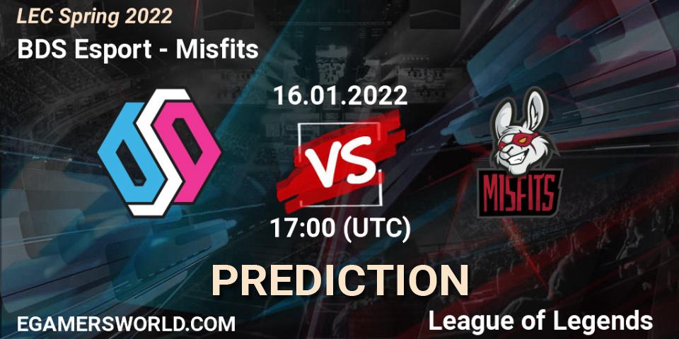 BDS Esport vs Misfits: Match Prediction. 16.01.2022 at 16:00, LoL, LEC Spring 2022 - Group Stage