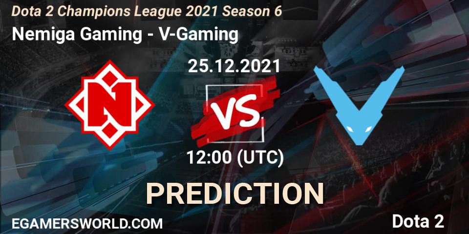 Nemiga Gaming vs V-Gaming: Match Prediction. 27.12.2021 at 12:00, Dota 2, Dota 2 Champions League 2021 Season 6