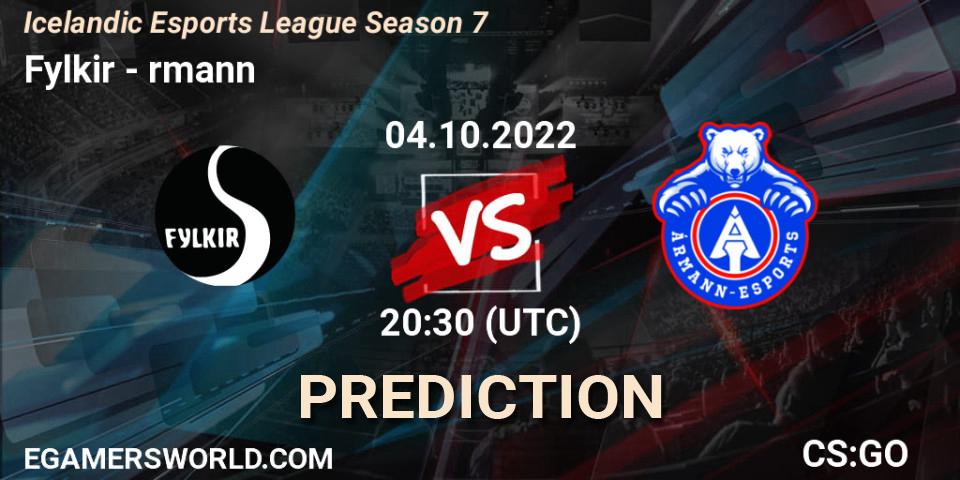 Fylkir vs Ármann: Match Prediction. 04.10.2022 at 20:30, Counter-Strike (CS2), Icelandic Esports League Season 7