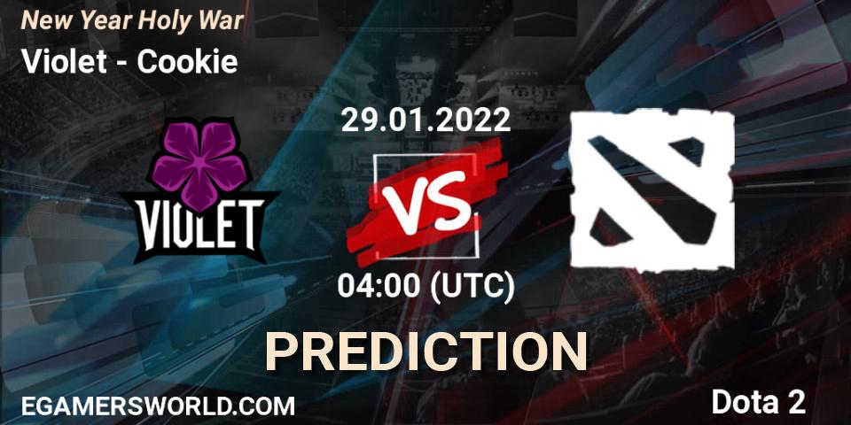 Violet vs Cookie: Match Prediction. 29.01.2022 at 04:07, Dota 2, New Year Holy War