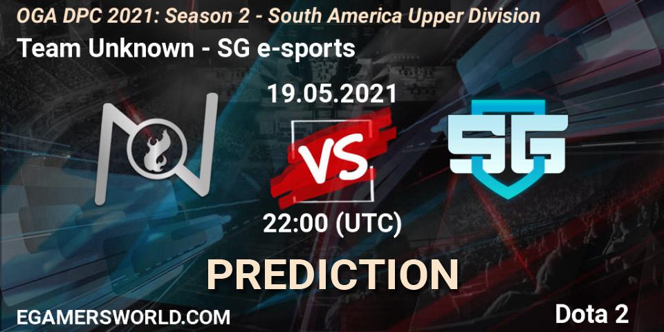 Team Unknown vs SG e-sports: Match Prediction. 19.05.21, Dota 2, OGA DPC 2021: Season 2 - South America Upper Division