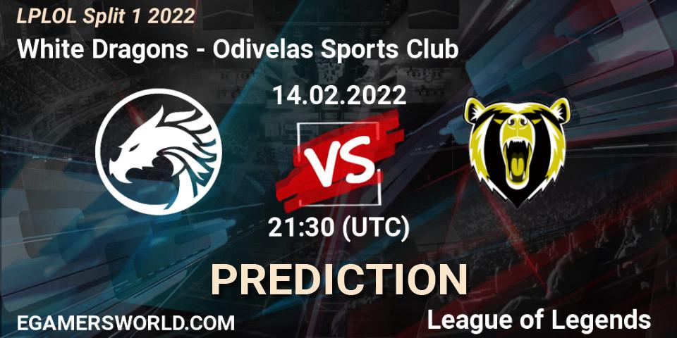 White Dragons vs Odivelas Sports Club: Match Prediction. 14.02.2022 at 22:45, LoL, LPLOL Split 1 2022
