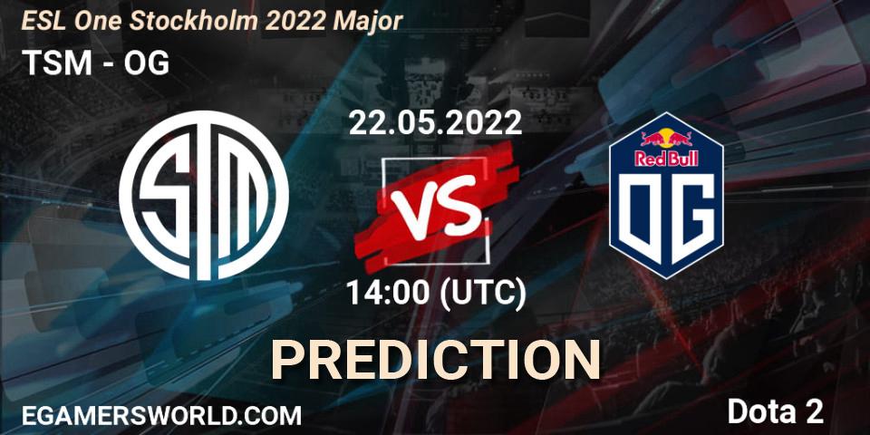 TSM vs OG: Match Prediction. 22.05.2022 at 14:02, Dota 2, ESL One Stockholm 2022 Major