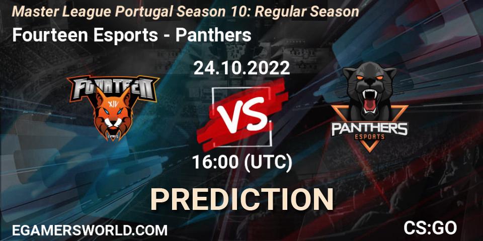 Fourteen Esports vs Panthers: Match Prediction. 24.10.2022 at 16:00, Counter-Strike (CS2), Master League Portugal Season 10: Regular Season