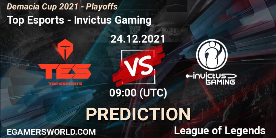 Top Esports vs Invictus Gaming: Match Prediction. 24.12.2021 at 09:00, LoL, Demacia Cup 2021 - Playoffs
