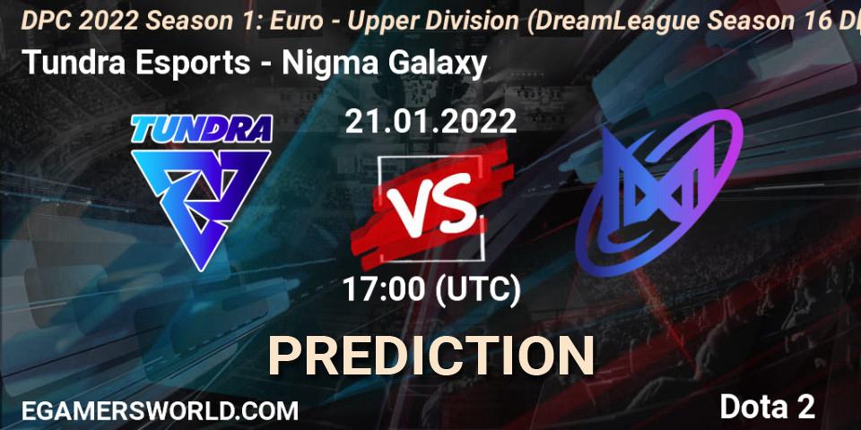 Tundra Esports vs Nigma Galaxy: Match Prediction. 21.01.2022 at 17:38, Dota 2, DPC 2022 Season 1: Euro - Upper Division (DreamLeague Season 16 DPC WEU)