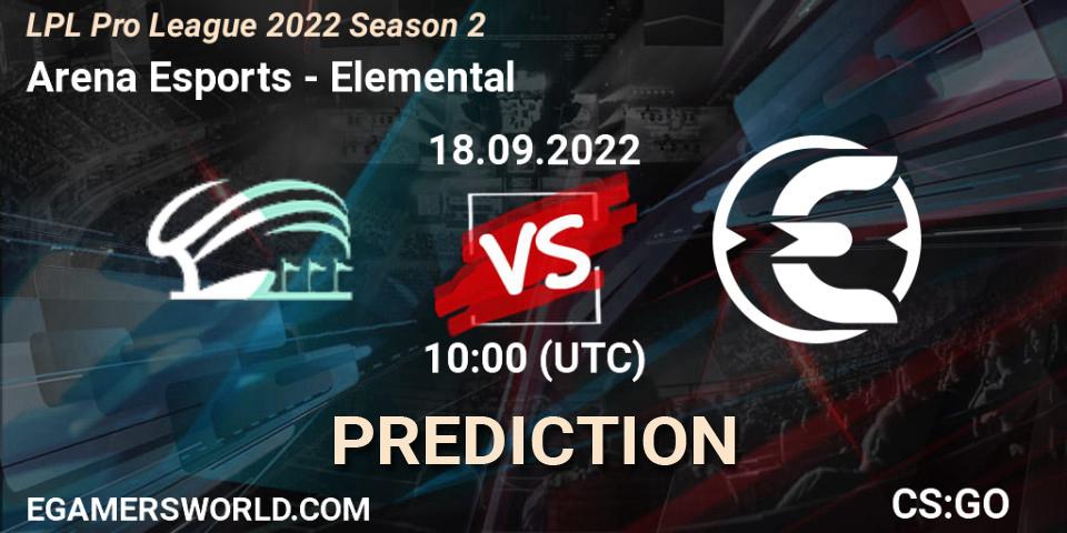 Arena Esports vs Elemental: Match Prediction. 18.09.2022 at 10:00, Counter-Strike (CS2), LPL Pro League 2022 Season 2