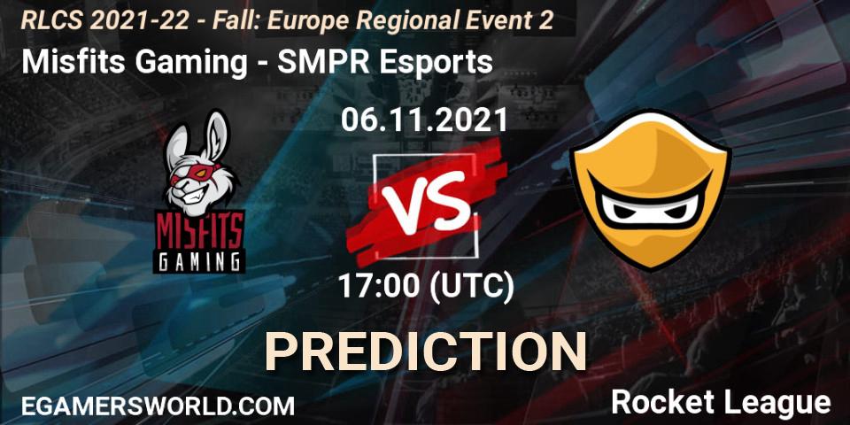 Misfits Gaming vs SMPR Esports: Match Prediction. 06.11.2021 at 17:00, Rocket League, RLCS 2021-22 - Fall: Europe Regional Event 2