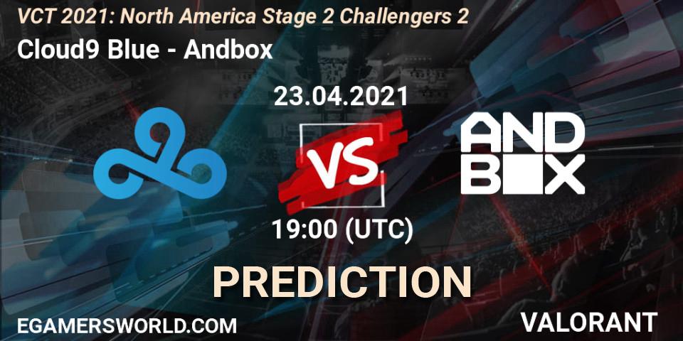 Cloud9 Blue vs Andbox: Match Prediction. 23.04.2021 at 19:00, VALORANT, VCT 2021: North America Stage 2 Challengers 2