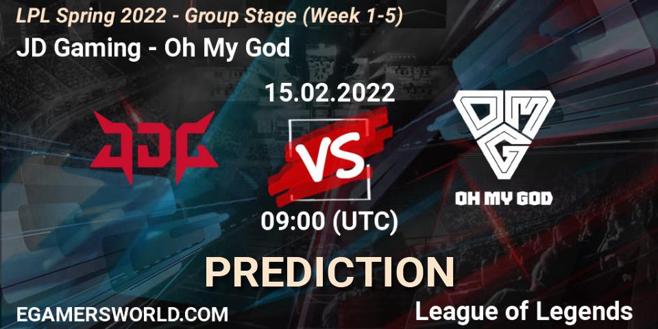 JD Gaming vs Oh My God: Match Prediction. 15.02.2022 at 09:00, LoL, LPL Spring 2022 - Group Stage (Week 1-5)
