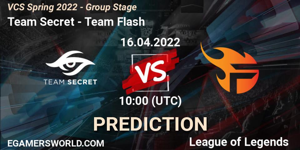 Team Secret vs Team Flash: Match Prediction. 12.04.22, LoL, VCS Spring 2022 - Group Stage 