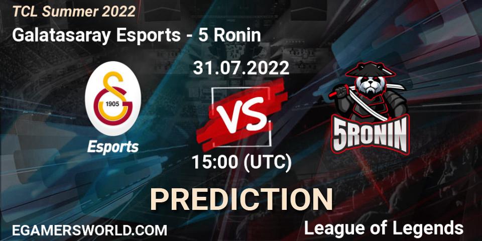 Galatasaray Esports vs 5 Ronin: Match Prediction. 31.07.22, LoL, TCL Summer 2022