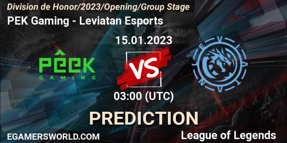 PÊEK Gaming vs Leviatan Esports: Match Prediction. 15.01.23, LoL, División de Honor Opening 2023 - Group Stage