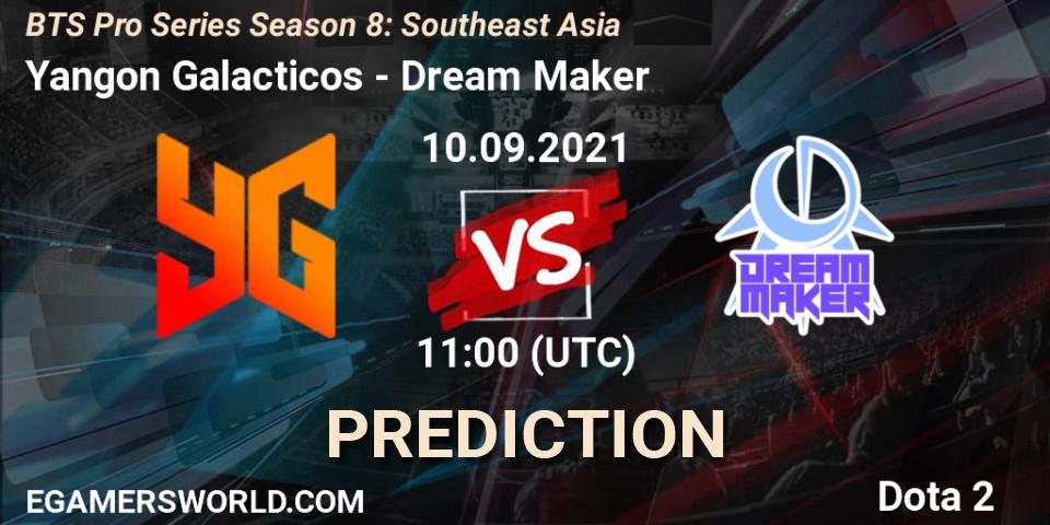 Yangon Galacticos vs Dream Maker: Match Prediction. 10.09.2021 at 11:26, Dota 2, BTS Pro Series Season 8: Southeast Asia