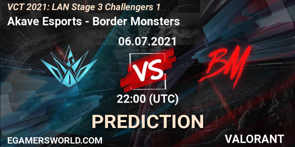 Akave Esports vs Border Monsters: Match Prediction. 06.07.2021 at 22:00, VALORANT, VCT 2021: LAN Stage 3 Challengers 1
