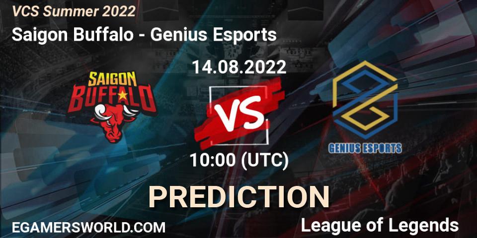 Saigon Buffalo vs Genius Esports: Match Prediction. 14.08.2022 at 10:00, LoL, VCS Summer 2022