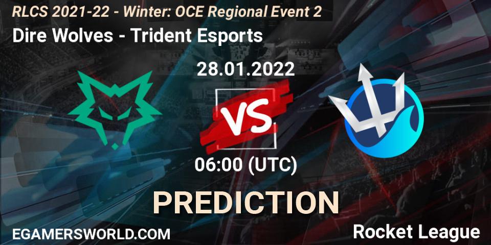 Dire Wolves vs Trident Esports: Match Prediction. 28.01.2022 at 06:00, Rocket League, RLCS 2021-22 - Winter: OCE Regional Event 2