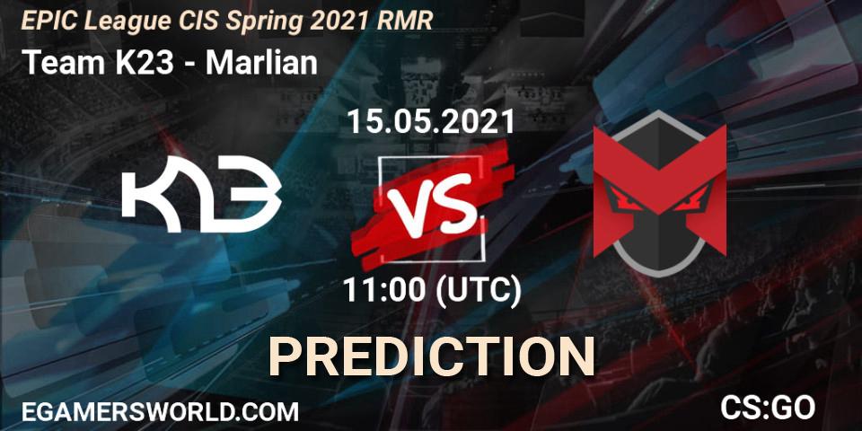 Team K23 vs Marlian: Match Prediction. 15.05.2021 at 11:00, Counter-Strike (CS2), EPIC League CIS Spring 2021 RMR