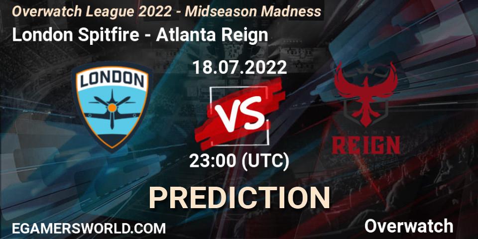 London Spitfire vs Atlanta Reign: Match Prediction. 18.07.2022 at 23:00, Overwatch, Overwatch League 2022 - Midseason Madness