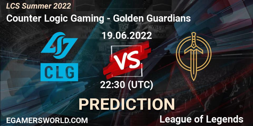 Counter Logic Gaming vs Golden Guardians: Match Prediction. 19.06.22, LoL, LCS Summer 2022