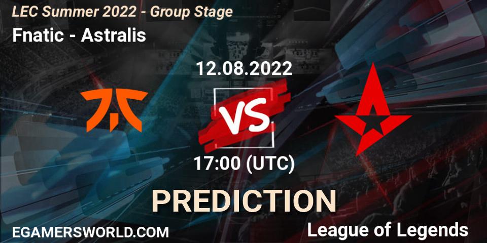 Fnatic vs Astralis: Match Prediction. 12.08.22, LoL, LEC Summer 2022 - Group Stage