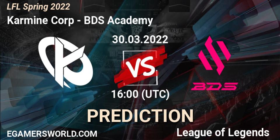 Karmine Corp vs BDS Academy: Match Prediction. 30.03.2022 at 16:00, LoL, LFL Spring 2022