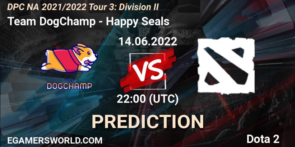 Team DogChamp vs Happy Seals: Match Prediction. 14.06.2022 at 21:55, Dota 2, DPC NA 2021/2022 Tour 3: Division II
