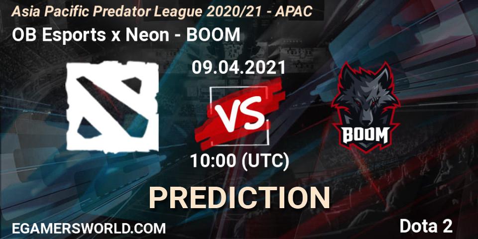 OB Esports x Neon vs BOOM: Match Prediction. 09.04.21, Dota 2, Asia Pacific Predator League 2020/21 - APAC