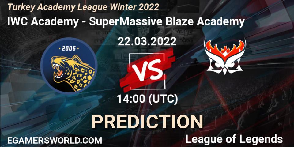 IWC Academy vs SuperMassive Blaze Academy: Match Prediction. 22.03.2022 at 14:00, LoL, Turkey Academy League Winter 2022
