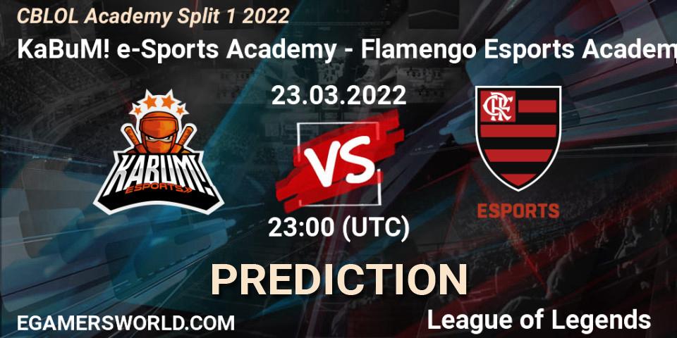 KaBuM! Academy vs Flamengo Esports Academy: Match Prediction. 23.03.2022 at 23:00, LoL, CBLOL Academy Split 1 2022