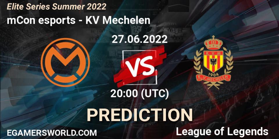 mCon esports vs KV Mechelen: Match Prediction. 27.06.2022 at 20:55, LoL, Elite Series Summer 2022