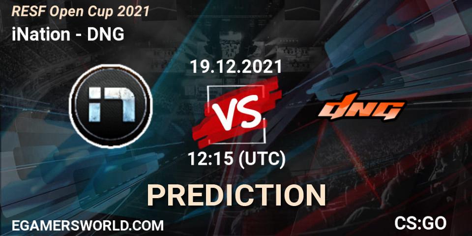 iNation vs DNG: Match Prediction. 19.12.2021 at 12:15, Counter-Strike (CS2), RESF Open Cup 2021