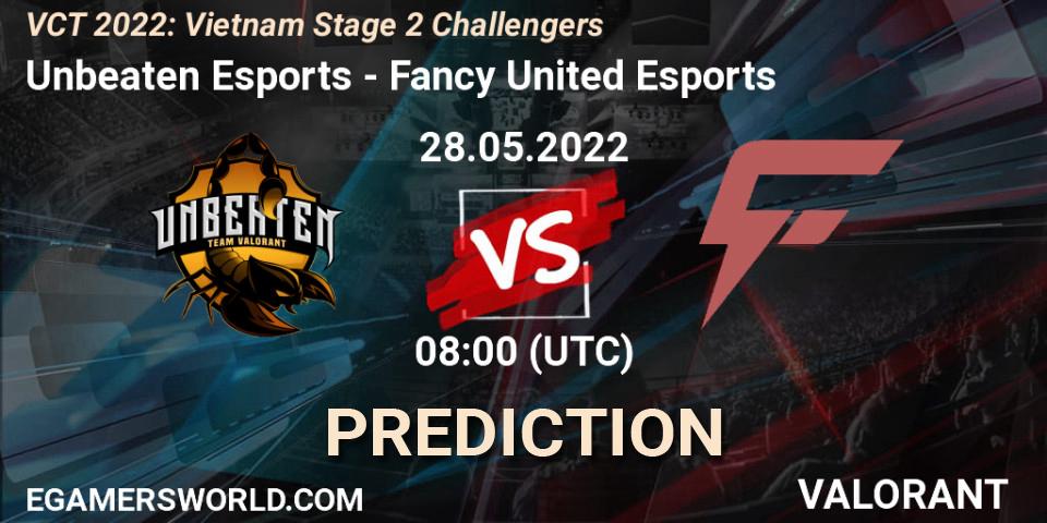 Unbeaten Esports vs Fancy United Esports: Match Prediction. 28.05.2022 at 05:00, VALORANT, VCT 2022: Vietnam Stage 2 Challengers