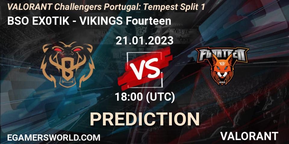 BSO EX0TIK vs VIKINGS Fourteen: Match Prediction. 21.01.23, VALORANT, VALORANT Challengers 2023 Portugal: Tempest Split 1