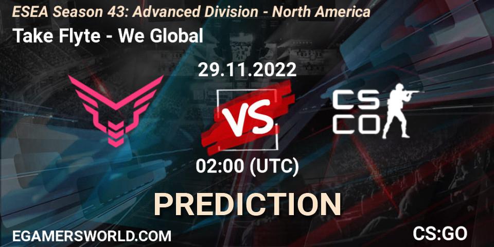 Take Flyte vs We Global: Match Prediction. 29.11.22, CS2 (CS:GO), ESEA Season 43: Advanced Division - North America