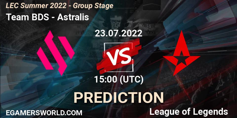 Team BDS vs Astralis: Match Prediction. 23.07.2022 at 15:00, LoL, LEC Summer 2022 - Group Stage