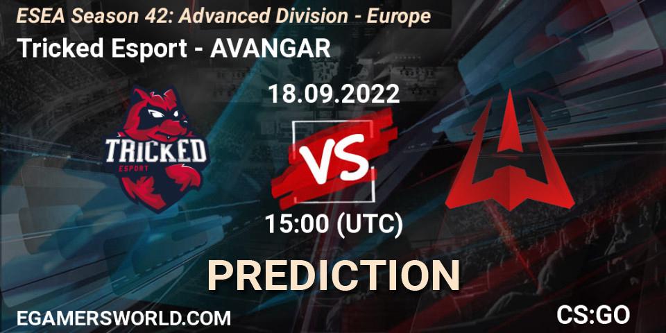Tricked Esport vs AVANGAR: Match Prediction. 18.09.2022 at 15:00, Counter-Strike (CS2), ESEA Season 42: Advanced Division - Europe