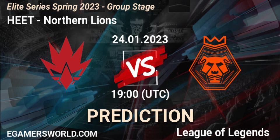 HEET vs Northern Lions: Match Prediction. 24.01.23, LoL, Elite Series Spring 2023 - Group Stage