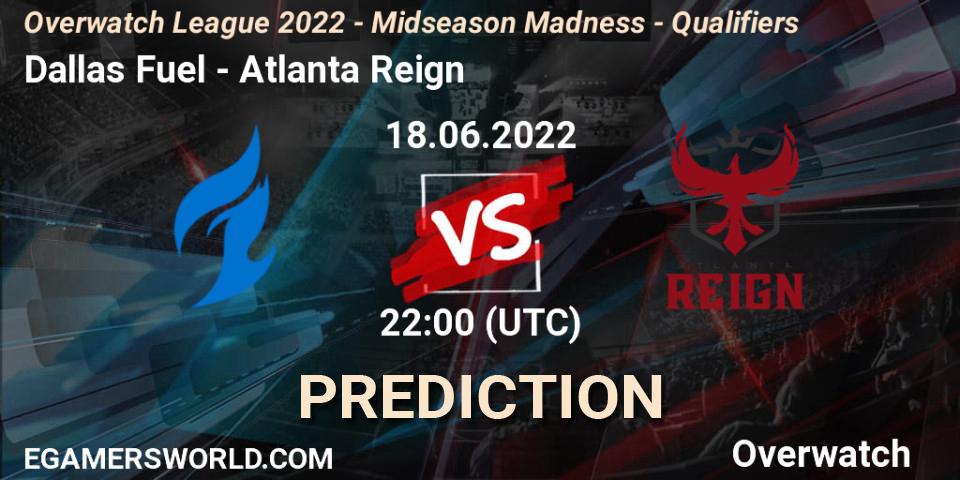 Dallas Fuel vs Atlanta Reign: Match Prediction. 18.06.22, Overwatch, Overwatch League 2022 - Midseason Madness - Qualifiers