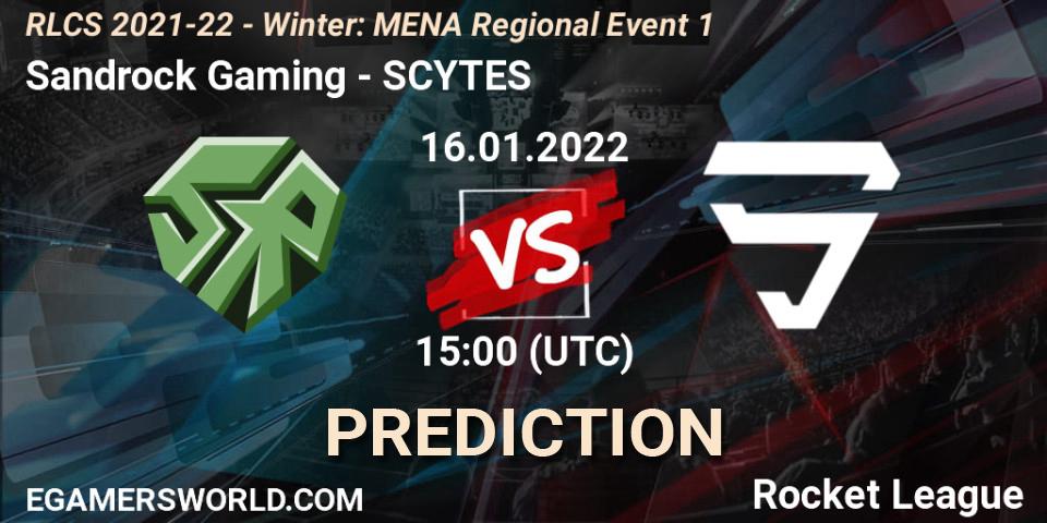 Sandrock Gaming vs SCYTES: Match Prediction. 16.01.22, Rocket League, RLCS 2021-22 - Winter: MENA Regional Event 1